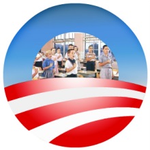 Obama Logo Pledging Kids